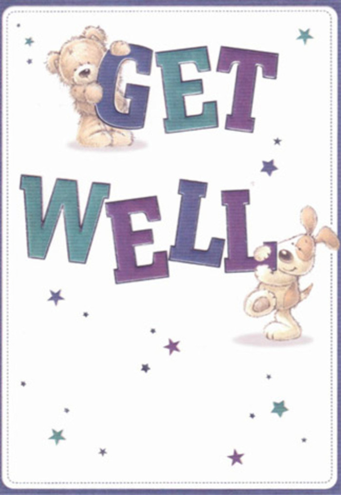 Exuding uplifting reassurance, this get well card is brought to life with a delightful bear and puppy duo, each rendered with thoughtful strokes that capture Luton's neighbourly charm. Colourful stars dance around them, conjuring images of celebratory confetti on George Street after a community event. The oversized letters, shaded in grounding purples and cheering aquas, sprawl across the creamy background with confidence, forming a foundation for goodwill. There's a tactile softness to the bear's plush fur and the puppy's velvet ears-details reminiscent of the comfort felt when receiving a just-delivered bouquet from a local Luton florist. This card, when sent with a bright arrangement from Flowers Luton, radiates togetherness and positivity-its mood as light and airy as the bright morning skies over Stockwood Discovery Centre. Perfect for conveying strength and solace to any age or recovery journey, the design offers a visual comfort that quietly assures, supports, and uplifts in times of need.